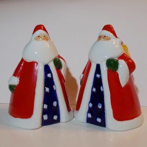 VINTAGE Dayton Hudson SANTA Ceramic Set Salt and Pepper Shakers NWB